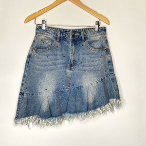 🌵Jean Skirt with Stud Details MustardSeedLA